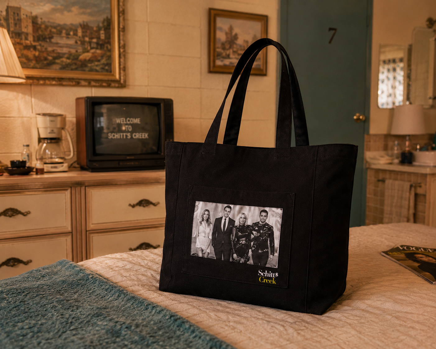The Schitt's Creek small tote is a conversation piece.