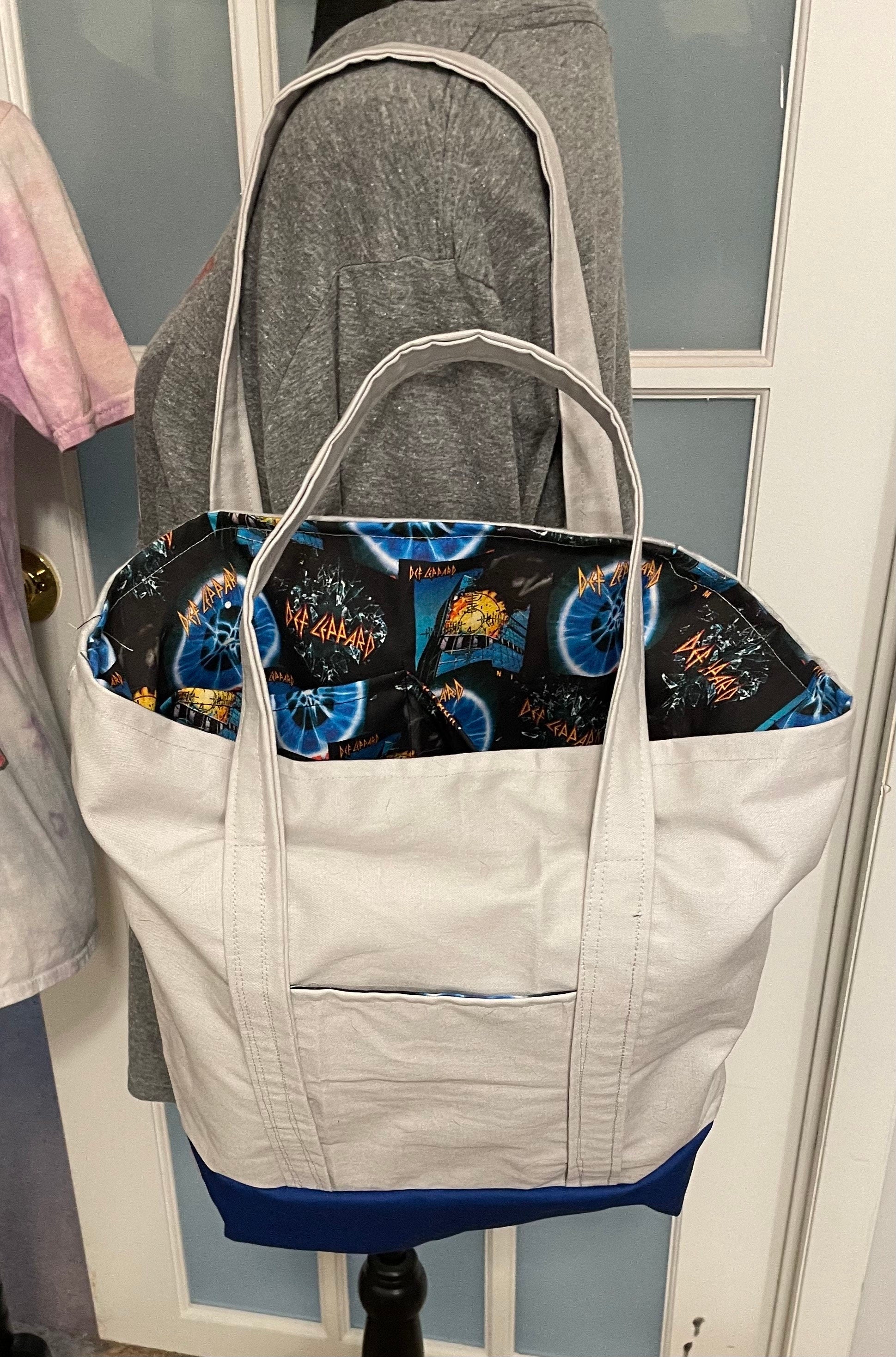 Band Upcycled Bag, Customize, Sustainable Fashion, Reworked, Repurposed (14 x 12 x 4)