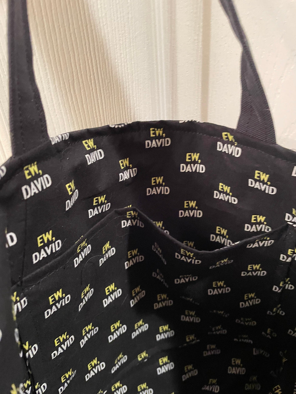 Schitt's Creek Tote Bag: Upcycled 'Ew David' Graphic Tee
