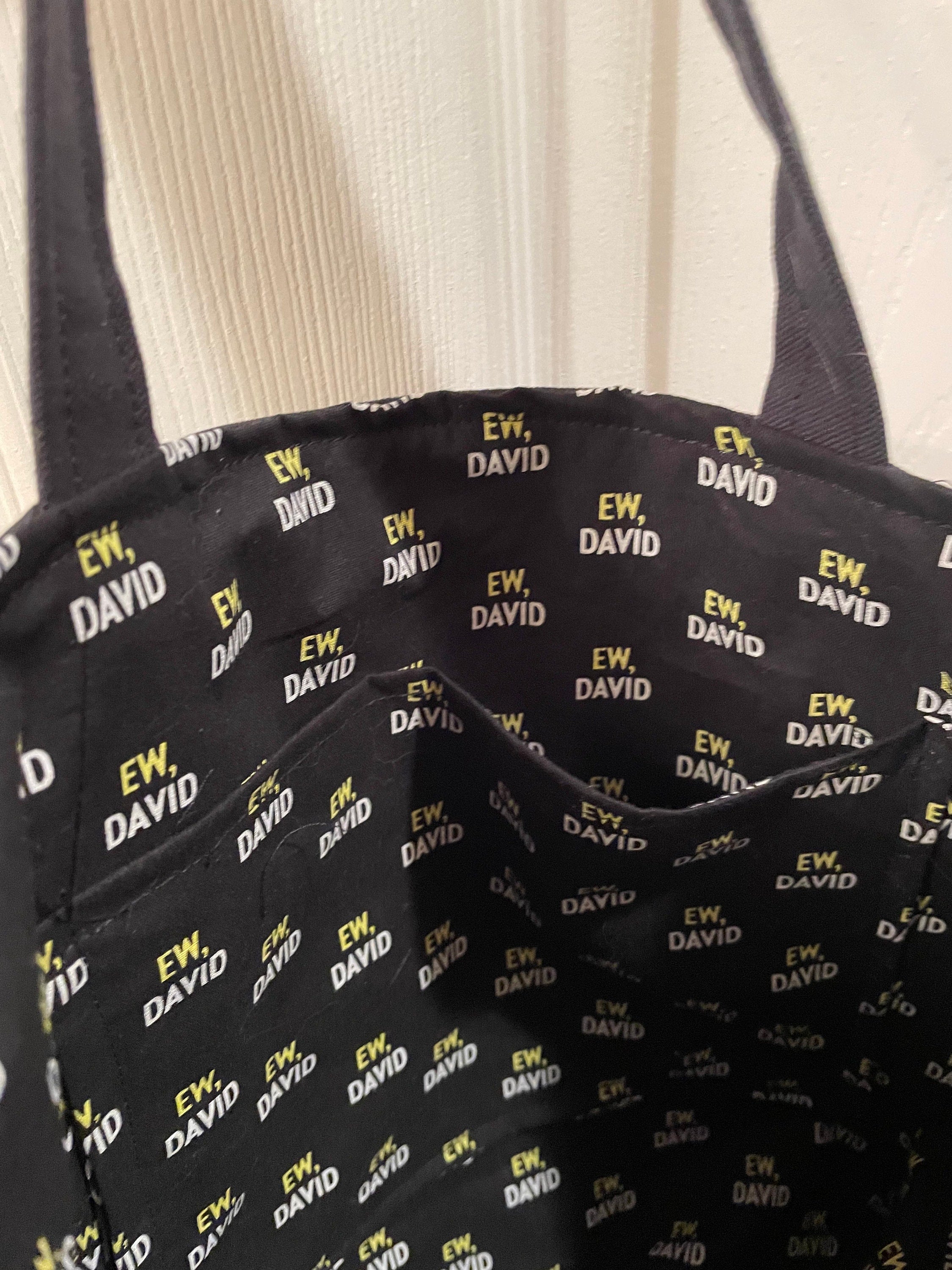 Schitt's Creek Tote Bag: Upcycled 'Ew David' Graphic Tee