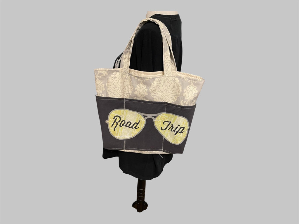 Upcycled tote, Customize, Sustainable Fashion, Reworked, Repurposed. (14 x 12 x 4 inches)