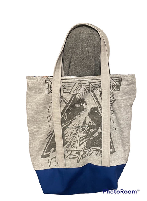 Band Upcycled Bag, Customize, Sustainable Fashion, Reworked, Repurposed (14 x 12 x 4)