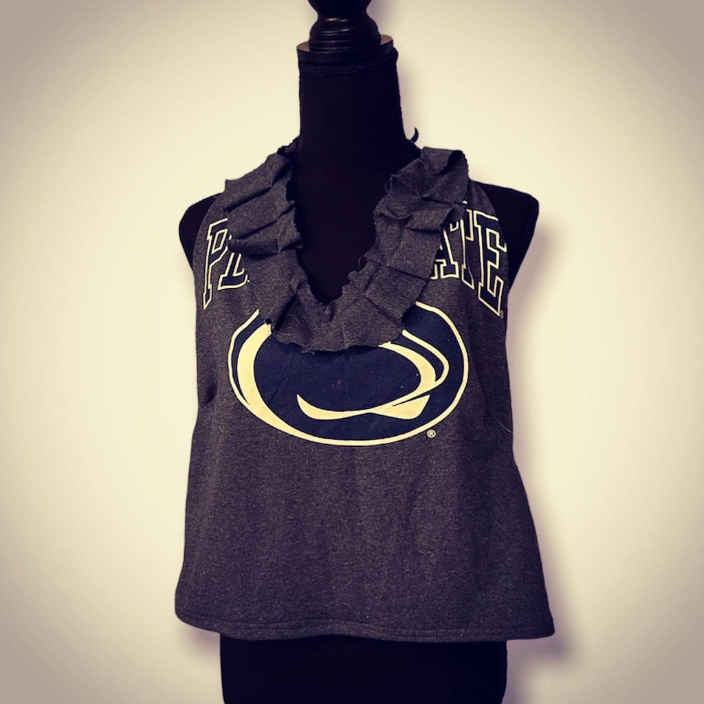 Handmade College Halter Upcycled, Customize, Sustainable Fashion, Reworked, repurposed (Size: Medium)