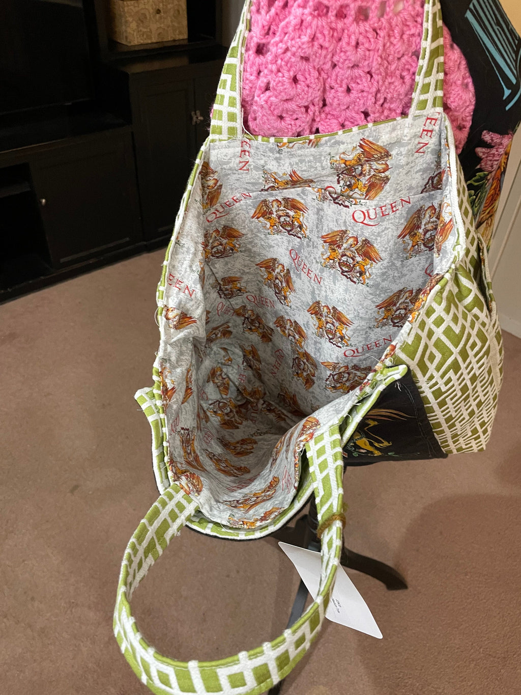 Queen Album Art Upcycled Tote Bag: Reworked Sustainable Fashion