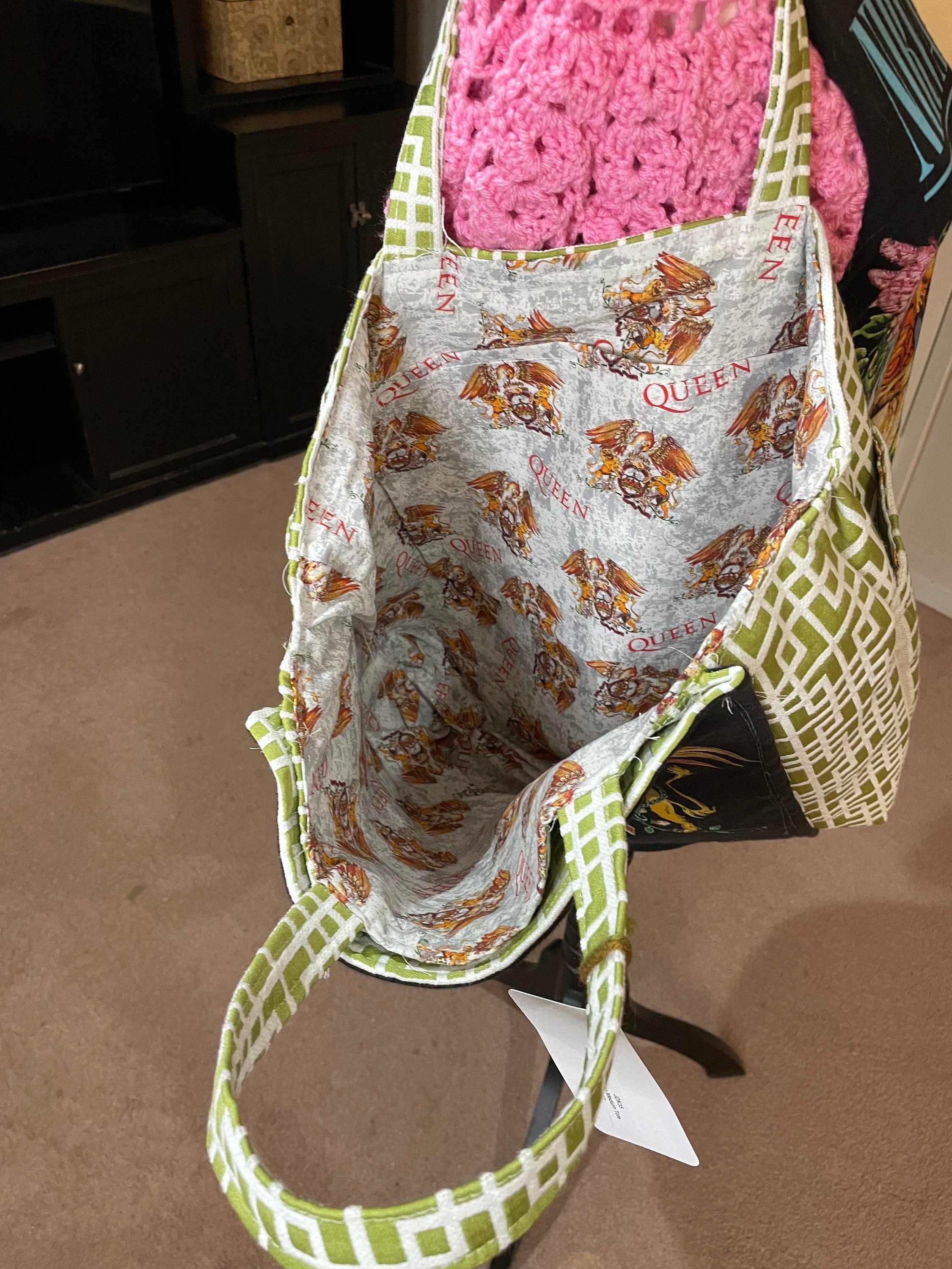 Queen Album Art Upcycled Tote Bag: Reworked Sustainable Fashion