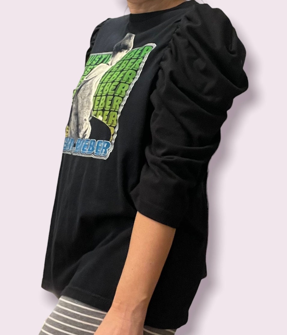 Music Upcycled tee, Customize, Sustainable Fashion, Reworked, Repurposed. (Size: M)