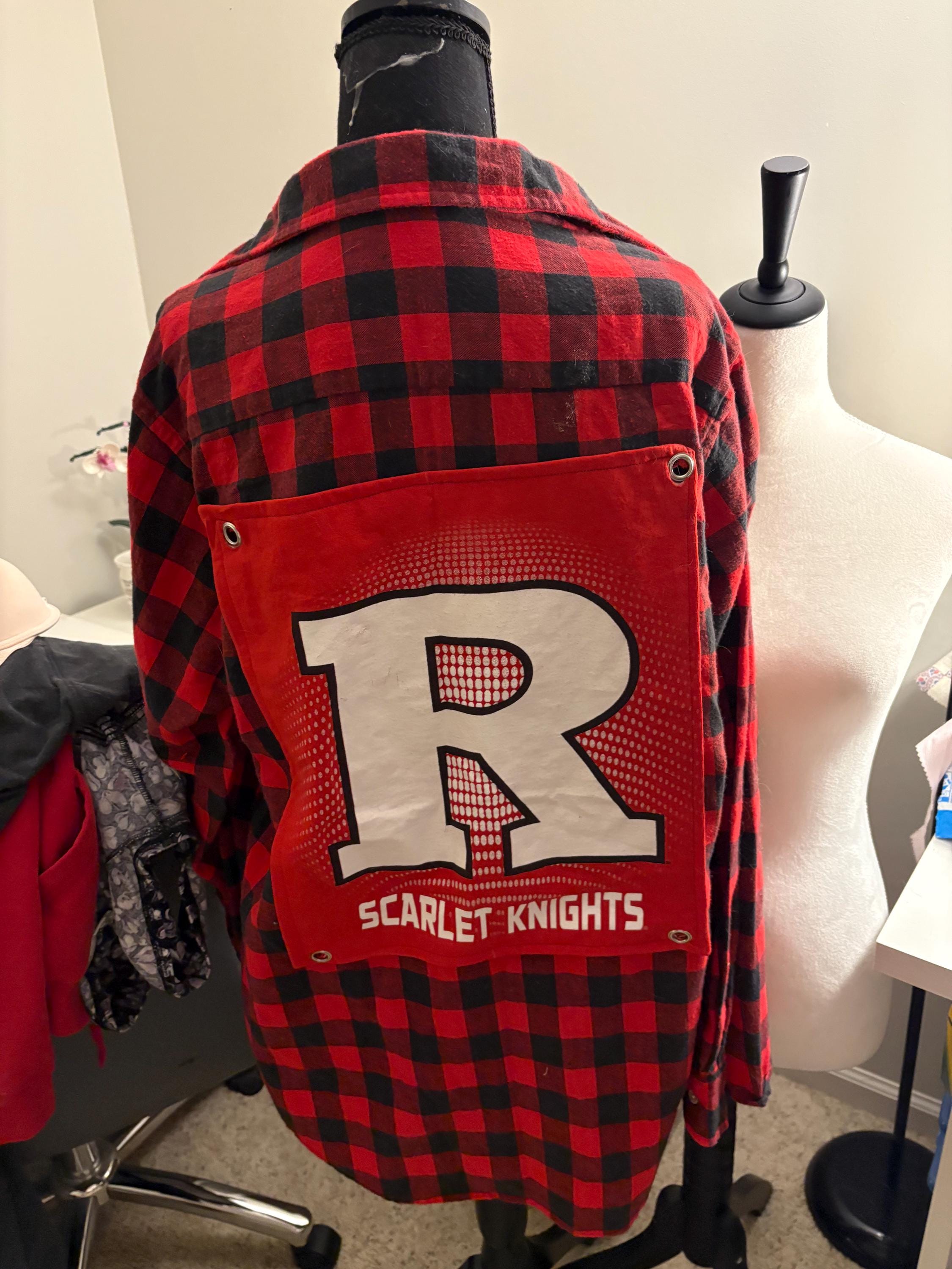 Flannel Upcycled college shirt, Customize, Sustainable Fashion, Vintage, Reworked repurposed. Oversize Flannel (Size: L)