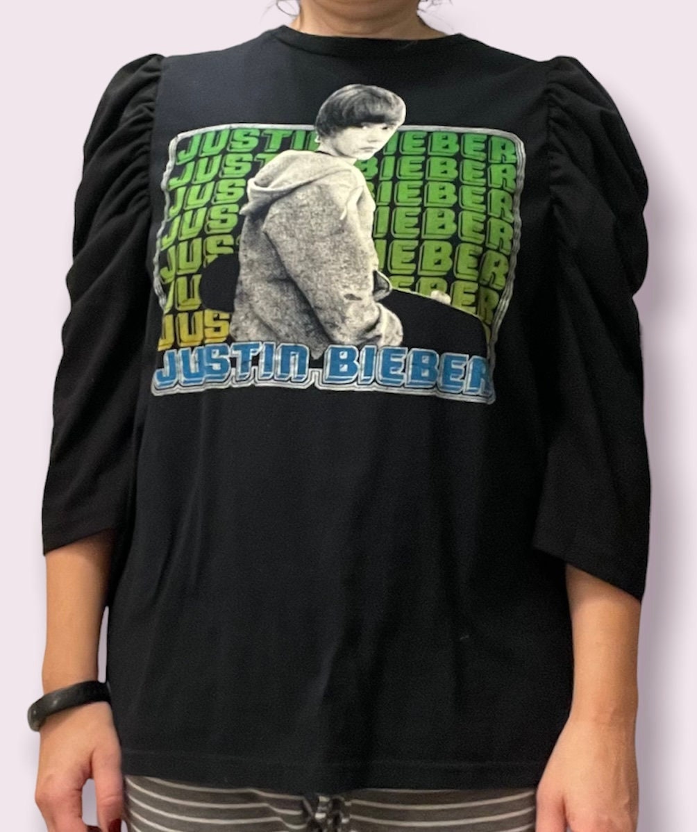 Music Upcycled tee, Customize, Sustainable Fashion, Reworked, Repurposed. (Size: M)