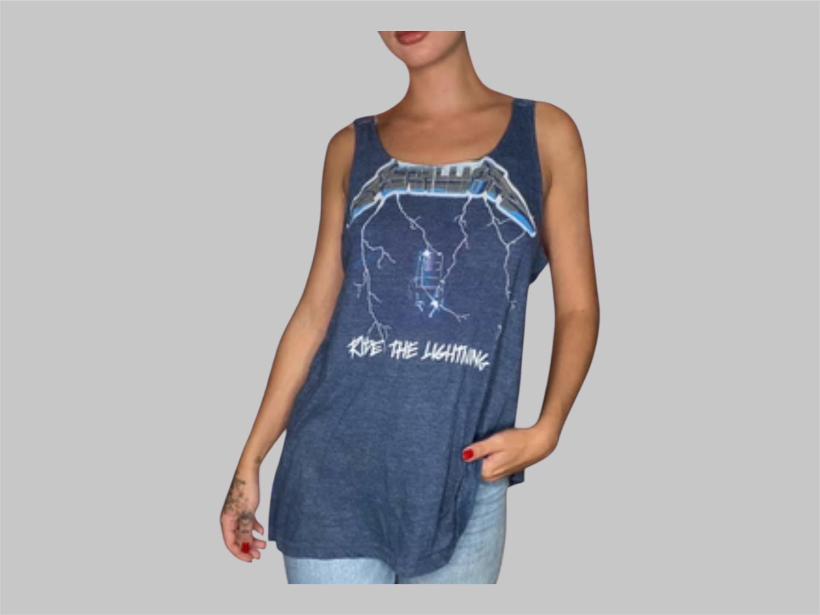 One-of-a-Kind Upcycled Graphic Tee Tank | Hand-Crocheted Straps & Back | Statement Mixed-Media Top (Size L).