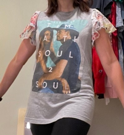 Concert Upcycled tee, Customize, Sustainable Fashion, Reworked, Repurposed. (Size: M)