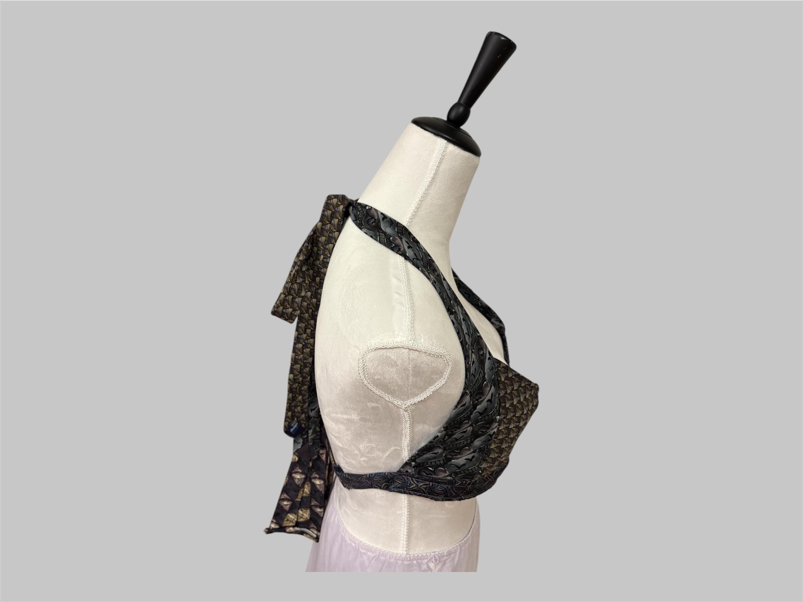 Reworked Jerry Garcia Necktie Halter – Handmade Deadhead Festival Top (Size Small)