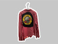One-of-a-Kind Distressed Flannel Shirt | Upcycled Graphic XL | Rocker Style Layering