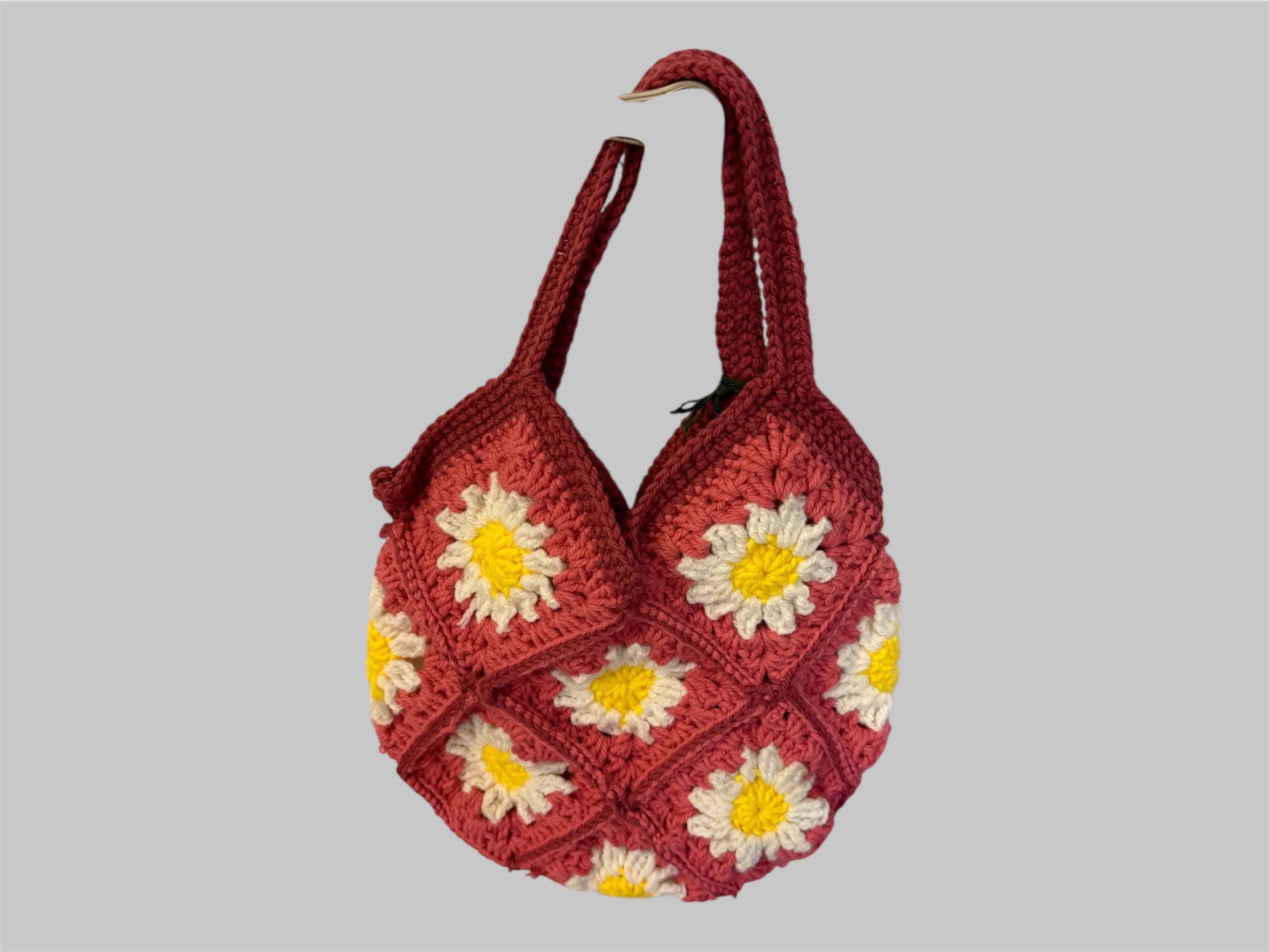 Handmade Granny Square Purse • Small Crochet Bag • One-of-a-Kind Colorful Crochet Handbag