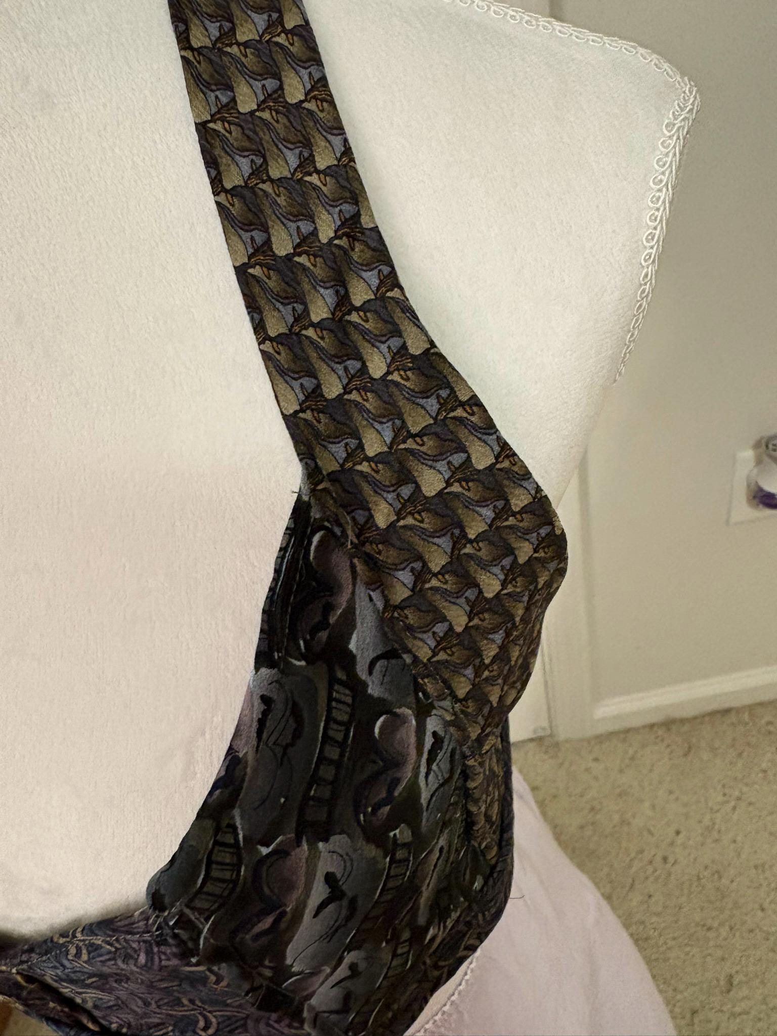 Reworked Jerry Garcia Necktie Halter – Handmade Deadhead Festival Top (Size Small)