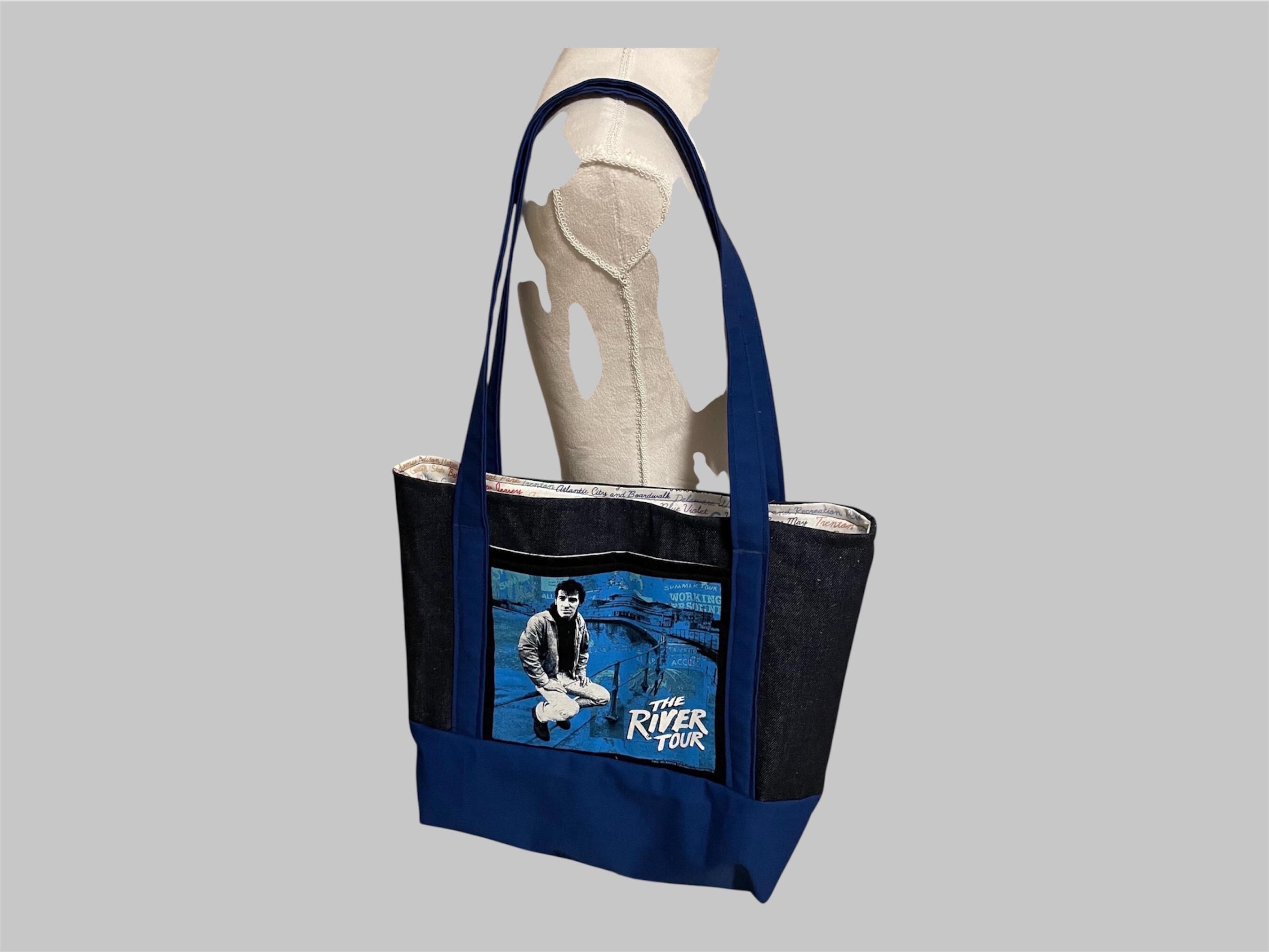 Band Upcycled Bag, Customize, Sustainable Fashion, Reworked, Repurposed (14 x 12 x 4)