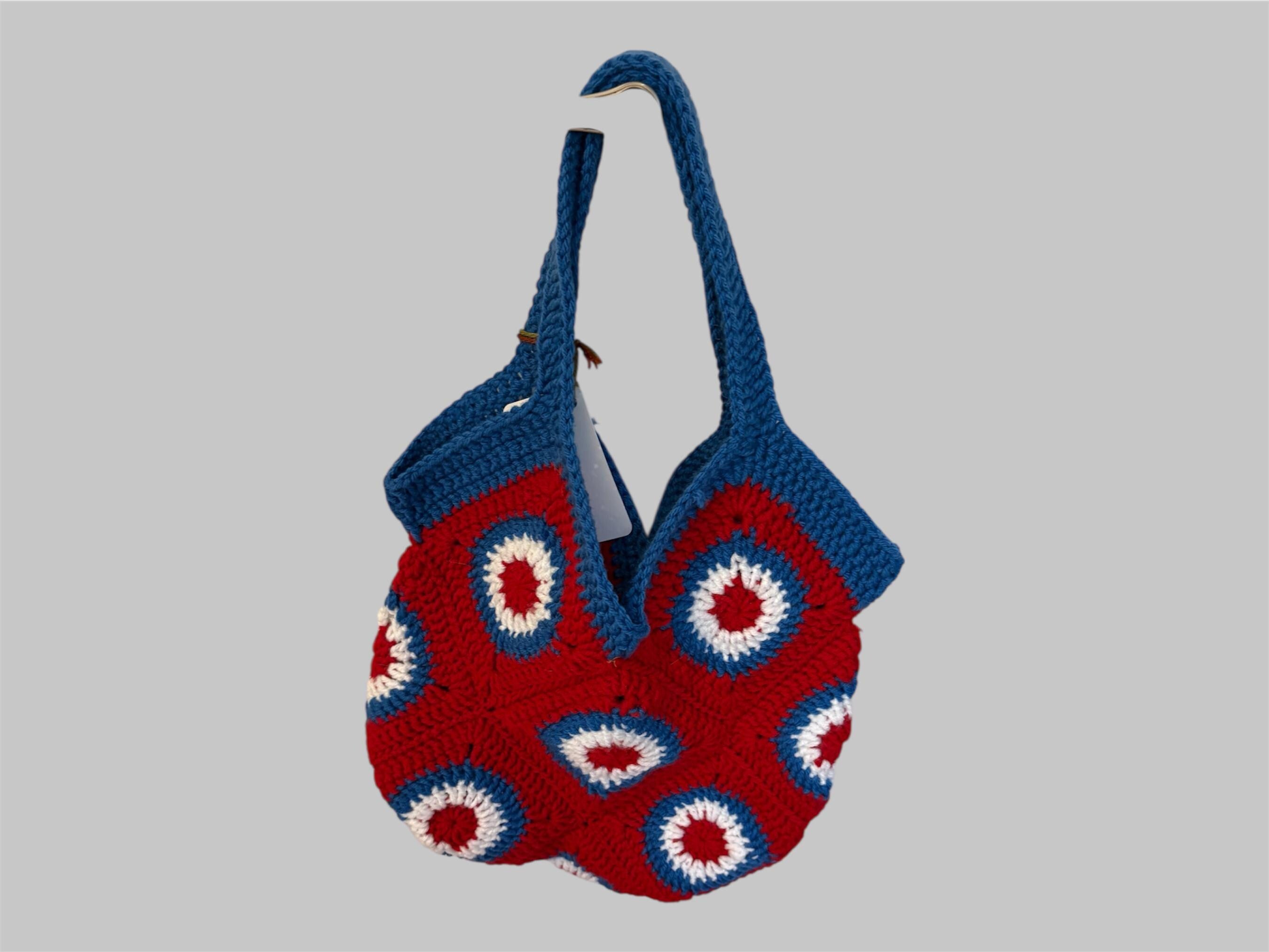 Handmade Granny Square Purse • Small Crochet Bag • One-of-a-Kind Colorful Crochet Handbag
