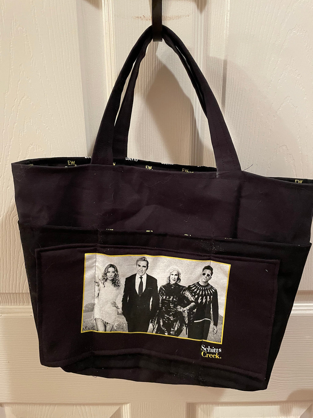 Schitt's Creek Tote Bag: Upcycled 'Ew David' Graphic Tee