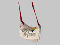 XOXO Upcycled Messenger Bag, Customize, Sustainable Fashion, Reworked, Repurposed (14 x 12 x 4)