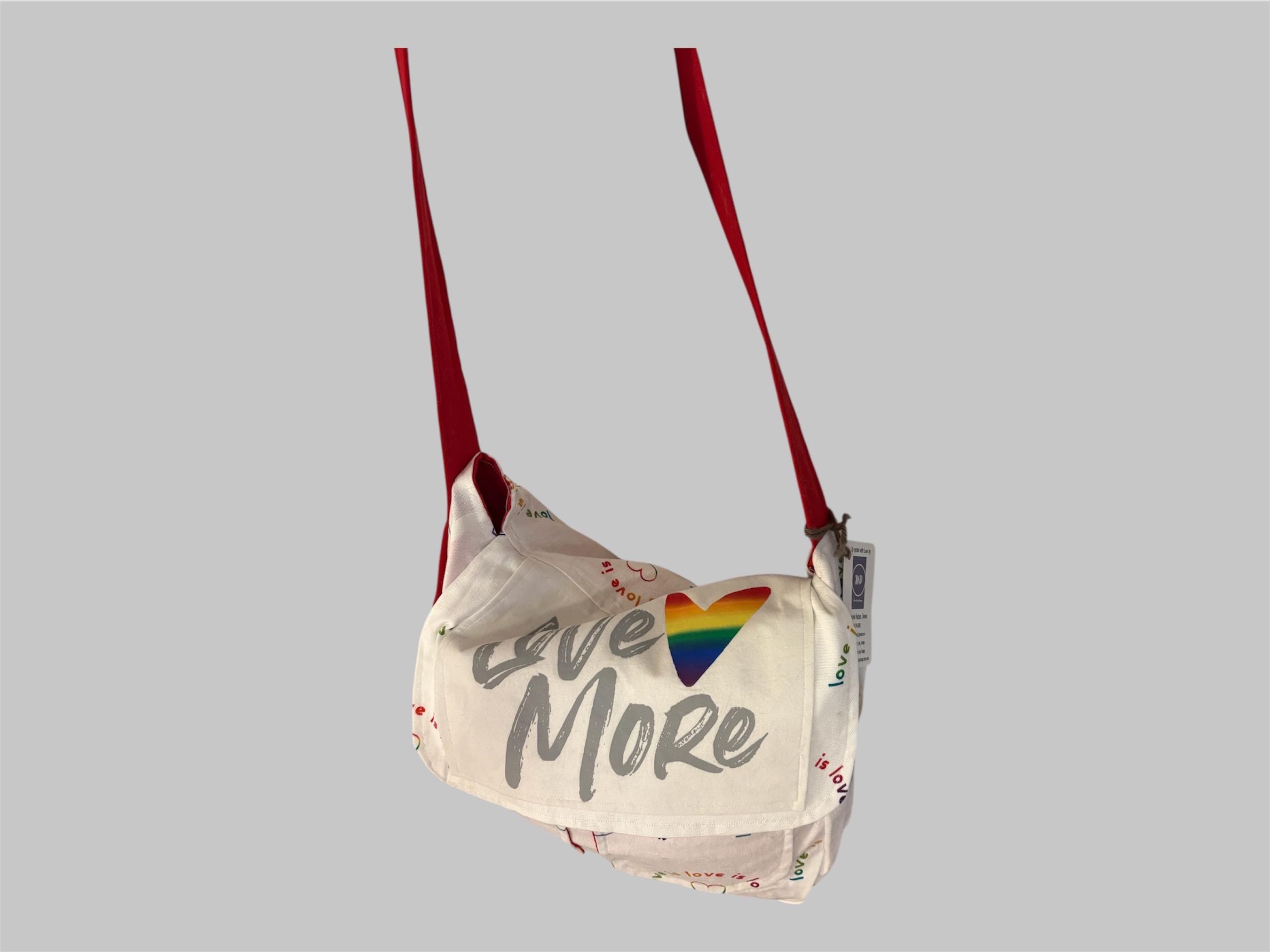 XOXO Upcycled Messenger Bag, Customize, Sustainable Fashion, Reworked, Repurposed (14 x 12 x 4)