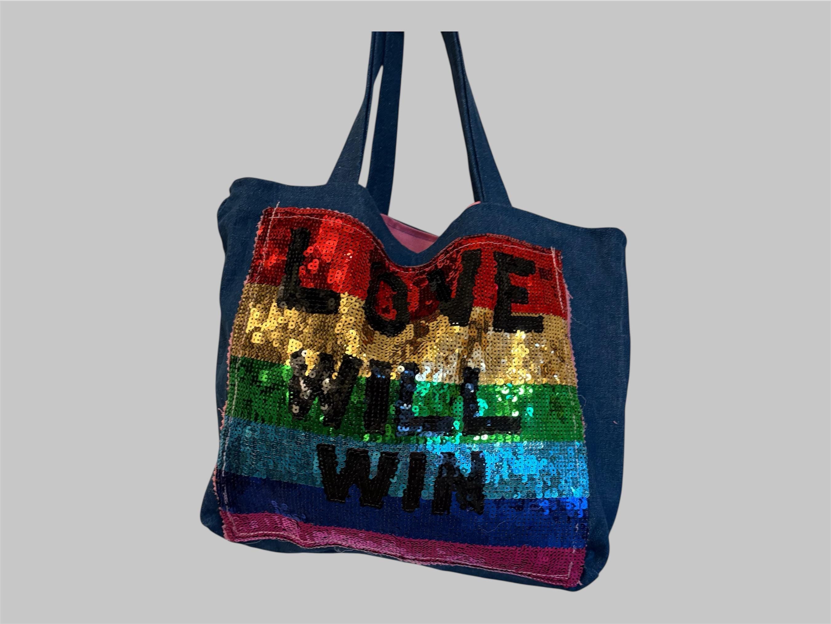 Pride and denim small tote
