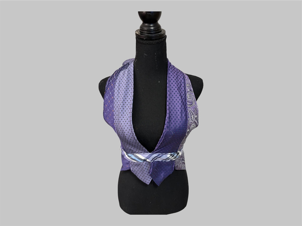 Halter top from reworked upcycled ties (XS/S)