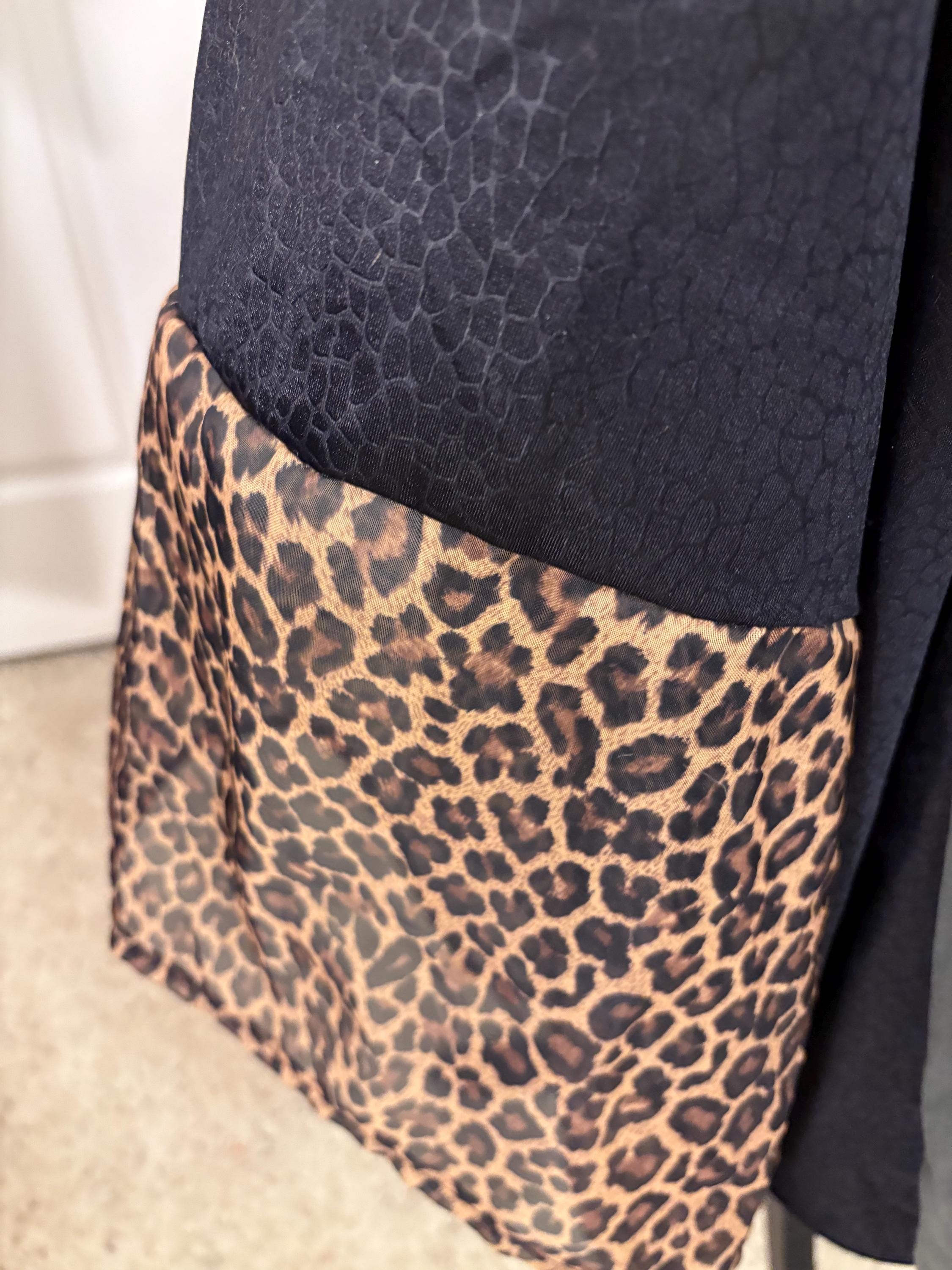 Vintage Def Leppard Upcycled Poncho, animal print accents (One Size Fits Most)