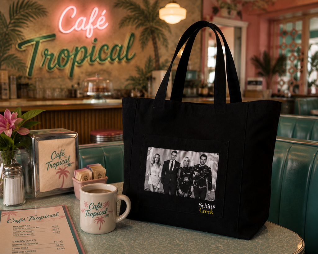 This Schitt's Creek small tote is a conversation piece.