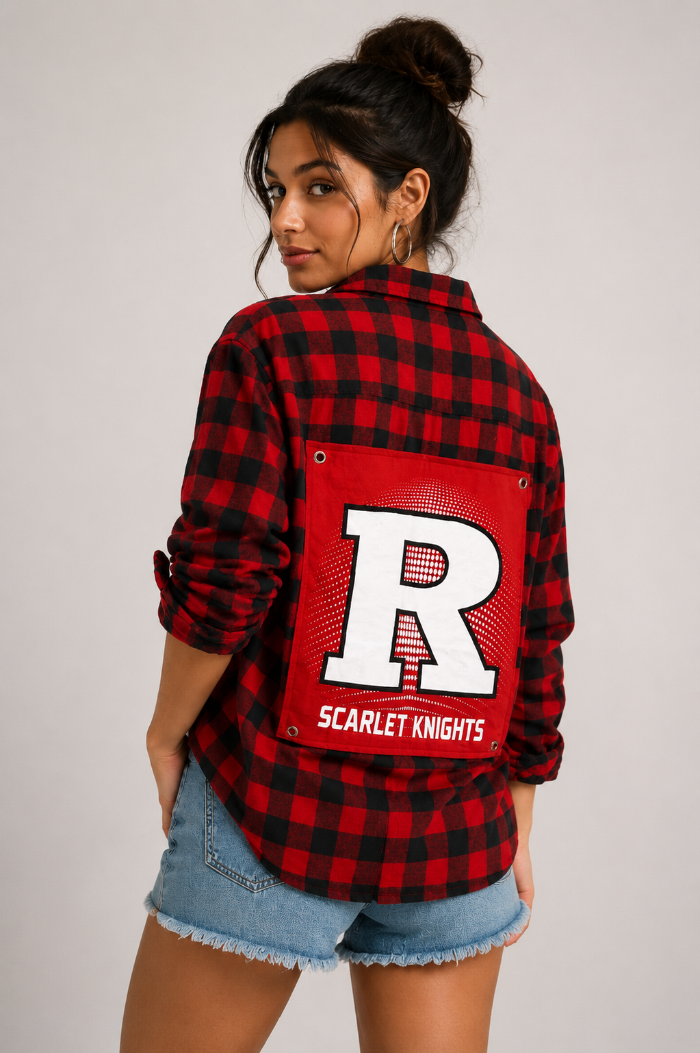 Rutgers Scarlet Knights on Flannel  and Grommets.