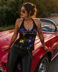 Sexy Prince Purple Rain halter top shows off your curves.