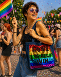 One-of-a-Kind Denim and Sequins Pride Tote