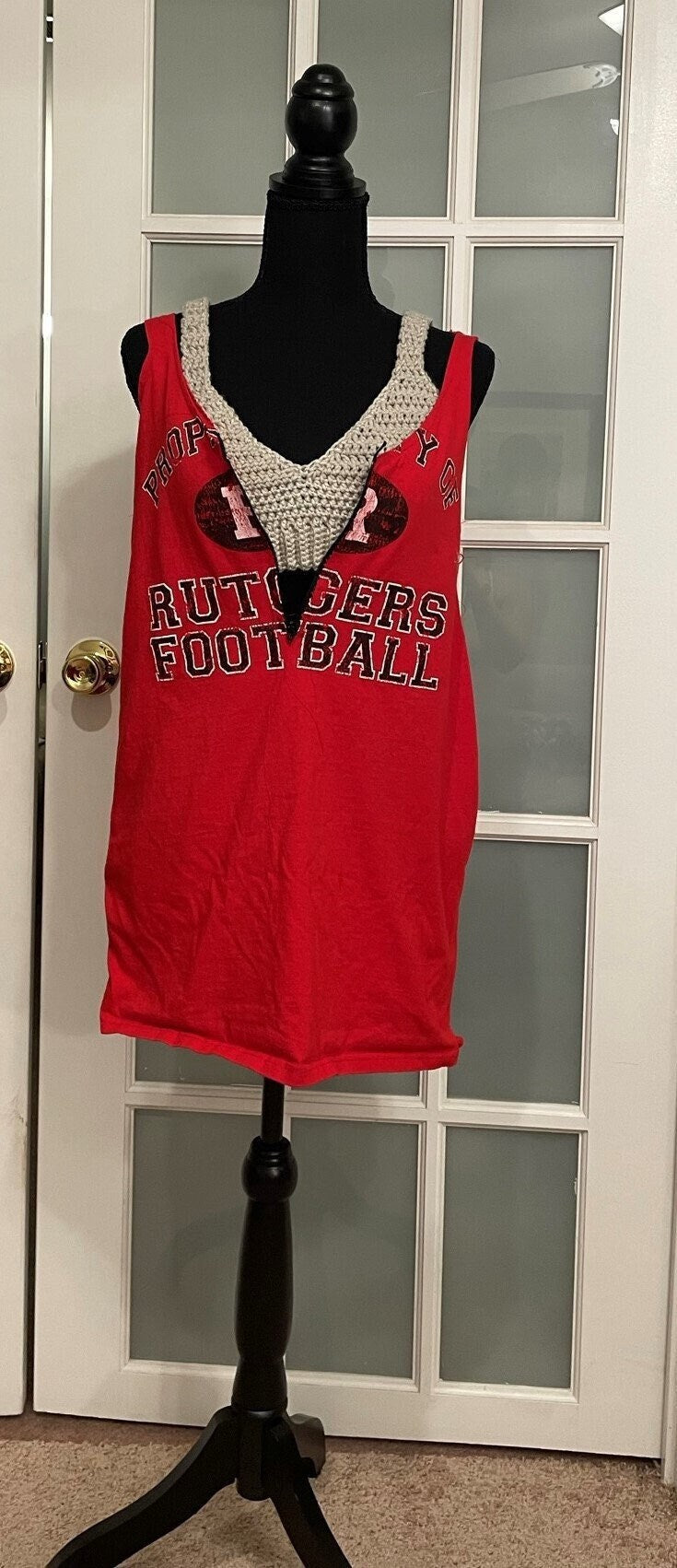 Upcycled Rutgers Football Zippered Mini Dress | Women’s Medium | Game Day Outfit (Size: M)