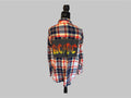 Classic Rock Reworked Flannel • Women’s XL • Upcycled • Distressed Multicolor Button-Up •