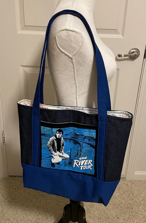 Band Upcycled Bag, Customize, Sustainable Fashion, Reworked, Repurposed (14 x 12 x 4)
