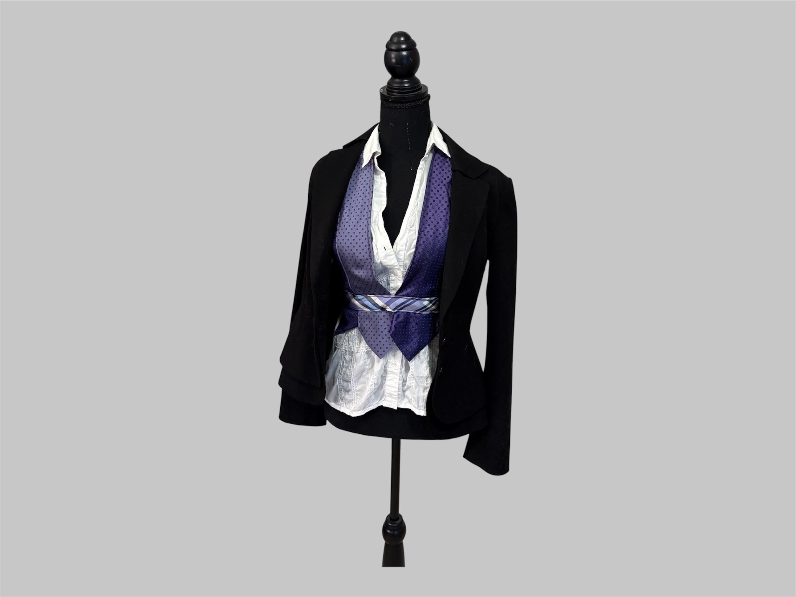 Halter top from reworked upcycled ties (XS/S)