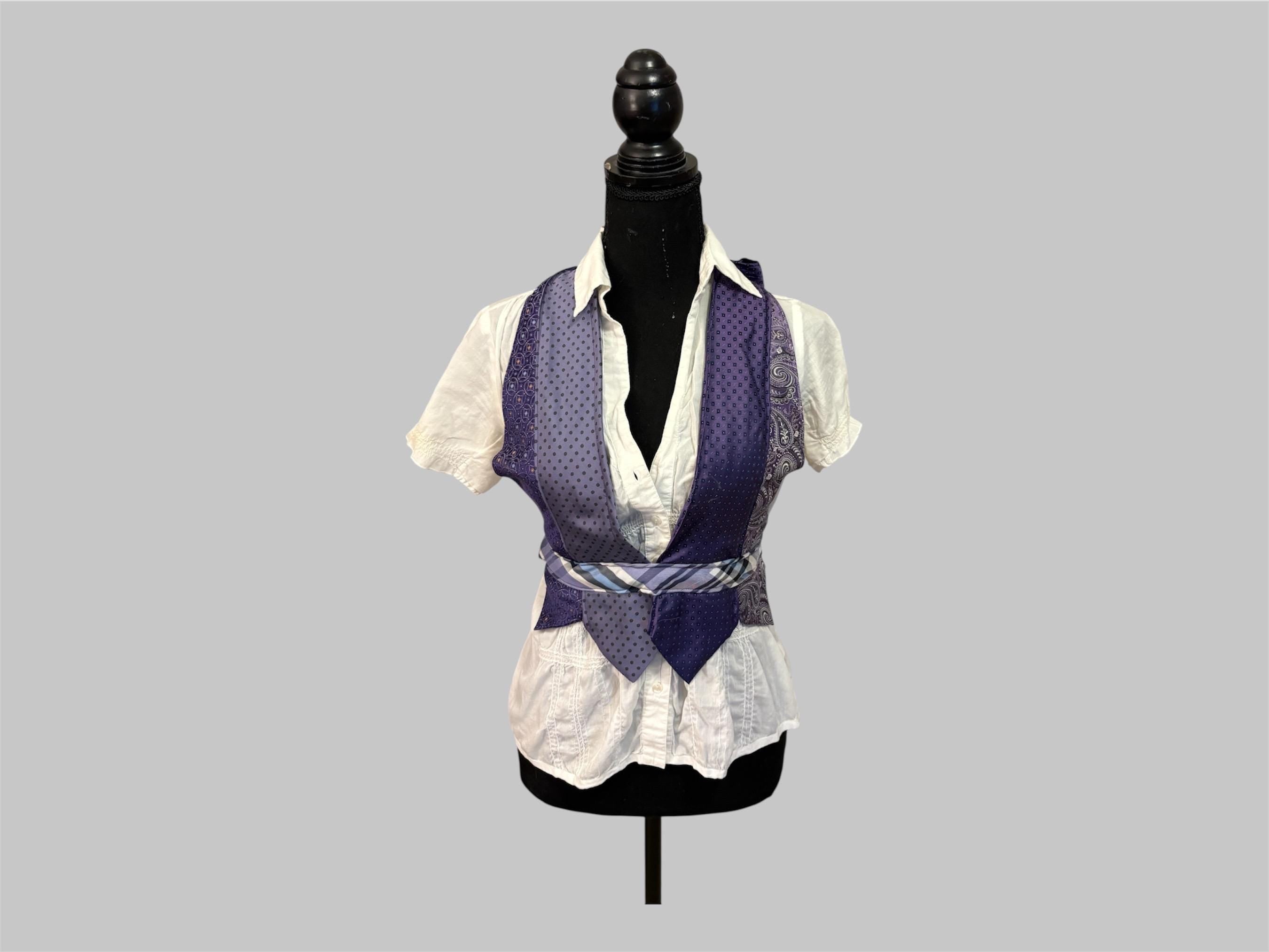 Halter top from reworked upcycled ties (XS/S)