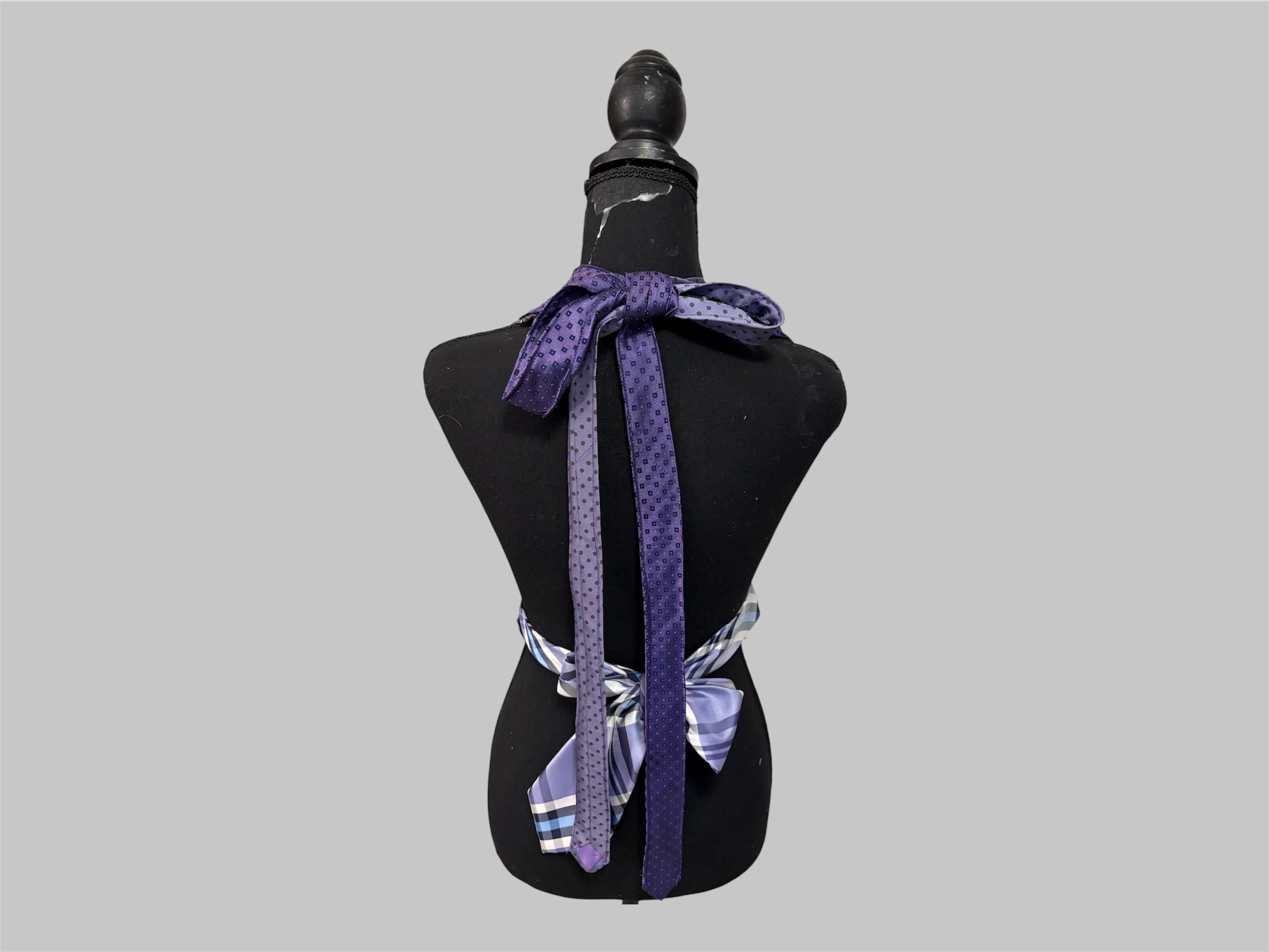 Halter top from reworked upcycled ties (XS/S)