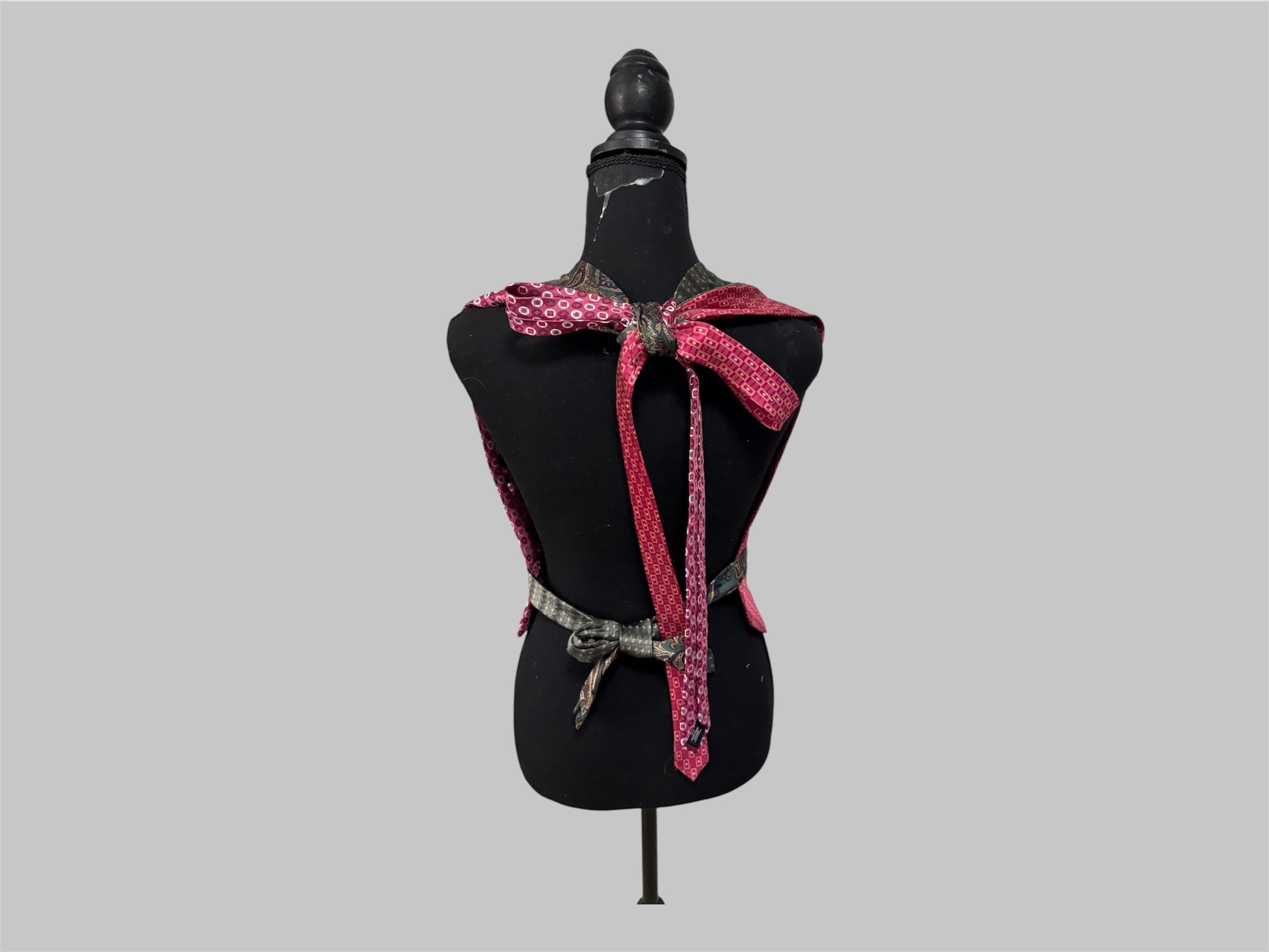 Halter top from reworked upcycled ties (XS/S)
